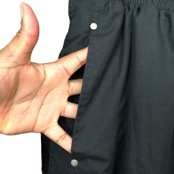 VTG Adidas Track Pants Mens L Trefoil Black Soccer Snap Button Ripstop Sport - Picture 3 of 12